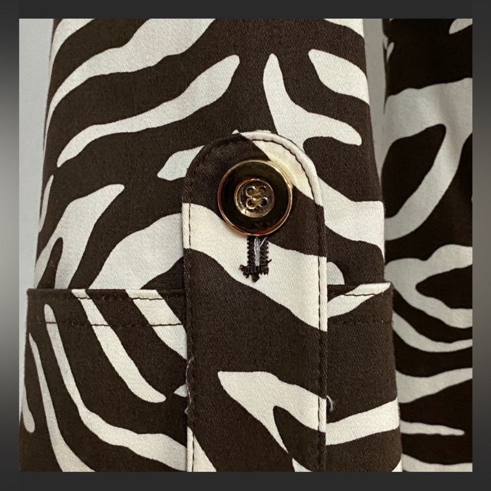 NWOT Charter Club Jacket. Small. Animal Print Brown and Off-White - Picture 6 of 9